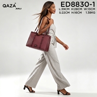 QAZA Sacs à Main Femme 2026 Nouveauté Ensemble de Sacs 2-en-1 en Cuir PU Tressé Sac Fourre-Tout Esthétique pour Dames