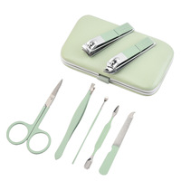 Ensemble de manucure de voyage Kit de pédicure manucure 7 en 1 pour femmes ensemble d'ongles professionnel complet en acier inoxydable