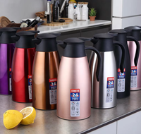 Kotak Hadiah Modern dari Baja Tahan Karat 304 Kapasitas Besar 2L Pot Kopi Selamat Datang Botol Air Panas Isolasi Vakum