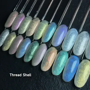 AOPMALL Shinny Mermaid Pearl Shell Thread Gel Nail Polish Collection Nail Art