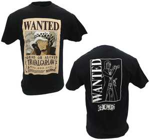 T-shirt da uomo One Piece Wanted Poster Trafalgar D. Water Law, con licenza ufficiale, manica corta, in jersey di cotone, vestibilità casual - Product Image 1