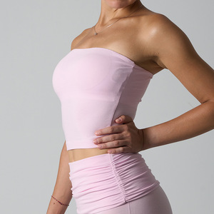 SUHE Cotton Waist-cinching High Elasticity Strapless <b>Backless</b> Bustier <b>Bra</b> Slimming Sports <b>Bodysuit</b> Jumpsuit Multi-color Solid - Product Image 4