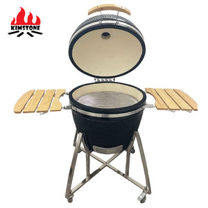 KIMSTONE Kamado de Cerámica Grande Negro de 26 Pulgadas para Barbacoa, KS-KP26R-04-01 - Product Image 1