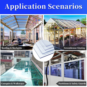 10 năm rõ ràng phẳng lợp Polycarbonate nhà kính Polycarbonate pergola Roof Sheets giá - Product Image 3