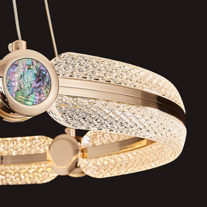 Lustre LED moderne en or, <span class=keywords><strong>luminaire</strong></span> suspendu à 1 anneau, style nordique de luxe, <span class=keywords><strong>luminaire</strong></span> de plafond pour salle à manger, salon, chambre à coucher - Product Image 3