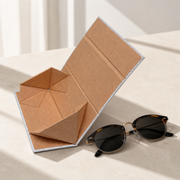 Boîte à lunettes pliante triangulaire personnalisée en carton rigide, emballage monobloc pour lunettes de soleil, étui pour montures de lunettes OEM ODM