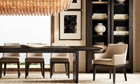 Lustre rectangulaire moderne en verre fumé à plusieurs niveaux, grande suspension linéaire pour salle à manger, rénovation de maison à concept ouvert