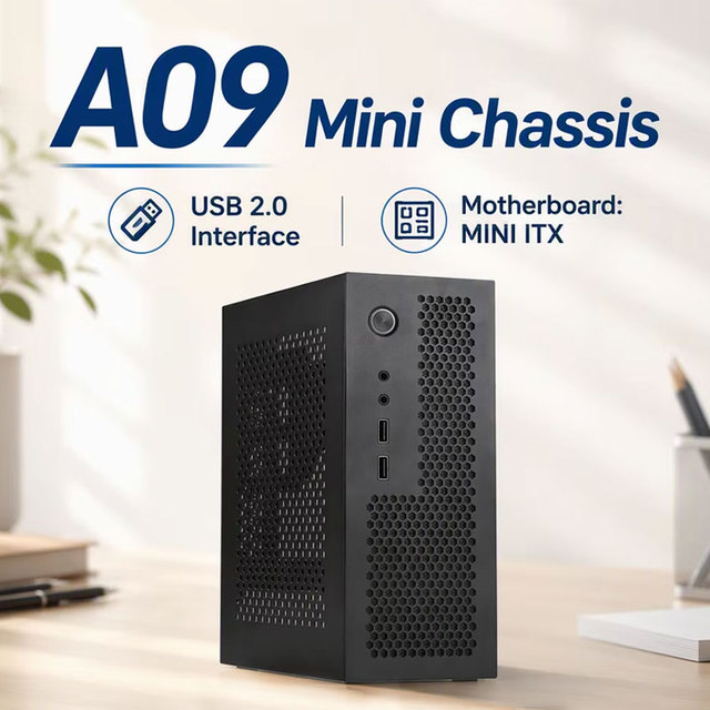 A09 MINI ITX Pc Case Aluminium USB 2.0 Interface Office Gaming Mini Itx Support Small FLEX 1U PC Power Supply