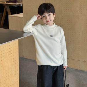 <span class=keywords><strong>Pull</strong></span> en tricot pour bébé garçon, nouveau modèle d'hiver 2025, cool, avec broderie de lettres, col montant - Product Image 1