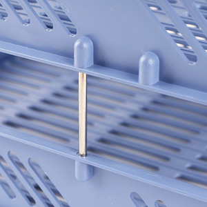 Comix Three Tier <b>File</b> Tray Document Organizer 257x335x255mm Plastic Stackable <b>Storage</b> Rack Blue Black Gray - Product Image 2