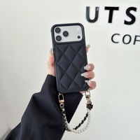 Nouvelle Coque de Téléphone de Luxe en Cuir Style Ins, Étui Personnalisé Tendance avec Chaîne pour iPhone 17 16 15 Pro Max