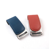 Grosir kunci Flash Drive USB kulit PU 16GB & 32GB, kunci Flash Drive dengan Logo kustom 2.0 & 3.0 rantai USB produk baru kapasitas nyata