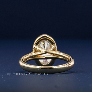 Bague solitaire en or massif 14 carats avec diamant de laboratoire pour femme, élégante bague de fiançailles, pierre unique, bijoux fins, cadeau de mariage - Product Image 4