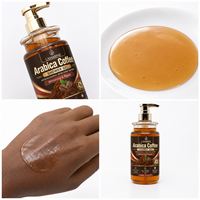 Gel Douche Exfoliant Corporel au Café et Parfumé, Éclaircissant, à la Vitamine C et Niacinamide, Naturel et Bio, Marque Blanche, Format Voyage