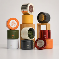 Boîte en aluminium personnalisée de 50 ml pour thé, 50*40mm, qualité alimentaire, scellée, pour thé infusé à froid, matcha, thé parfumé, mini emballage de thé en gros