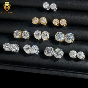 <span class=keywords><strong>Orecchini</strong></span> <span class=keywords><strong>Pendenti</strong></span> <span class=keywords><strong>da</strong></span> 8mm in Argento Sterling 925 con Moissanite VVS, Gioielli alla Moda per <span class=keywords><strong>Uomo</strong></span> e Donna - Product Image 1