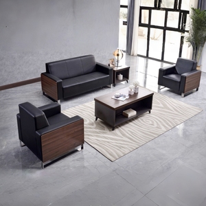 Divano in Pelle per Ufficio, Moderno Set di Divano a Tre Posti <span class=keywords><strong>e</strong></span> Tavolino da Caffè per Ufficio <span class=keywords><strong>e</strong></span> Soggiorno - Product Image 1