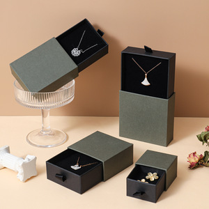 Boîte à tiroirs écologique <span class=keywords><strong>avec</strong></span> intérieur anti-rayures et poignée de tirage lisse, adaptée aux boucles d'oreilles, aux colliers et aux montres - Product Image 1