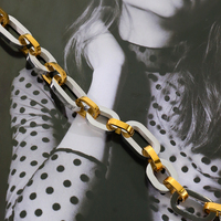 Bracelet en acier inoxydable plaqué or 18 carats, deux tons or-argent, fermoir OT, Joyas De Acero Inoxidable Al Por Mayor