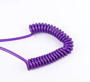 Hilo de algodón morado de tamaño personalizado, hilo de resorte de núcleo interno, cables de cuerda de resorte, cables en espiral, cables y conjuntos de cables