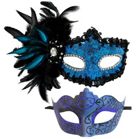 Masque de mascarade en plumes pour couples, masque pour les yeux, couvre-visage, accessoire de cosplay de reine, pour bal, bal de promo, carnaval, accessoires de maquillage
