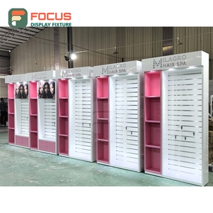 Retail Hair Wig Display Cabinet Multi Shelf Glass Door Drawer Lockable Hair Store Display Cabinet Unit - Product Image 3