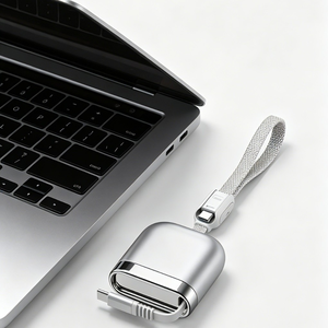 Cable USB C Retráctil de un Solo Tirón con Logotipo Personalizado, Admite Carga Rápida PD de 240 W para Computadoras Portátiles y Teléfonos - Product Image 5