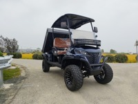 Le chariot de golf électrique tout-terrain avec le seau de cargaison peut être incliné et a une forte capacité de charge