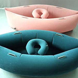 Bañera Inflable para Bebé con Almohada para el Cuello, Color Rosa y Azul, Material de PVC Ecológico para Bañar a los Niños - Product Image 1