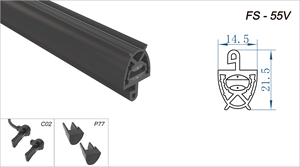 Bumper <span class=keywords><strong>de</strong></span> sécurité en caoutchouc anti-pincement FS-55V TPE pour porte <span class=keywords><strong>de</strong></span> <span class=keywords><strong>volet</strong></span> <span class=keywords><strong>roulant</strong></span> automatique industrielle avec capteur - Product Image 2