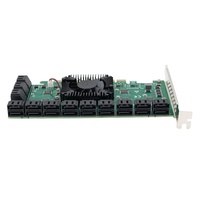 ZhenLoong SATA Tarjeta de expansión 24 puertos SATA 3,0 Conector a PCI-E X16 PCIe 6Gbps Adaptador para IPFS 24 Tarjeta de expansión de disco duro