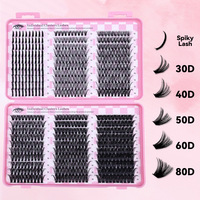Vente en gros usine : Livre de cils en grappe DIY, cils individuels segmentés effilés 10-20mm, courbure D, faux cils style Manga, logo personnalisé