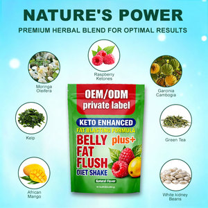 Iso22000 Nhãn Hiệu Riêng Bụng Phẳng Detox Bột Năng Lượng Tăng Uống Màu Xanh Lá Cây Trà Mâm Xôi Chất Béo Burner Bột - Product Image 3