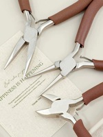 Kit de pinces à bijoux DIY faites à la main en acier au carbone – Pinces à bec rond, pinces coupantes et outils pour la mise en forme de perles et le gainage de fils