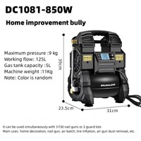 Mini compresseur d'air silencieux Portable sans balais 900w, sans huile, faible bruit, petit compresseur d'air chinois de haute qualité avec 5l A