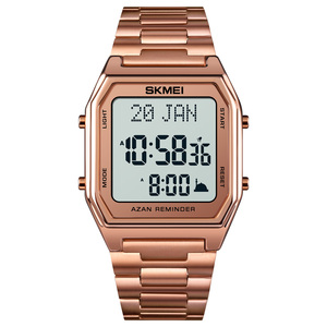 <span class=keywords><strong>SKMEI</strong></span> — montre-bracelet de prière musulmane, nouveau Design, en or et acier inoxydable, style Azan islamique, <span class=keywords><strong>1763</strong></span> - Product Image 1