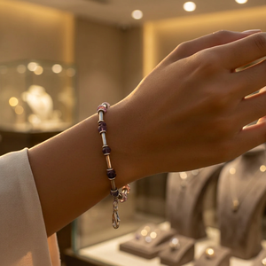 <b>Amethyst</b> Crystal Beaded <b>Bracelet</b> 925 Silver Minimalist Women's Jewelry Everyday Wear - Product Image 3