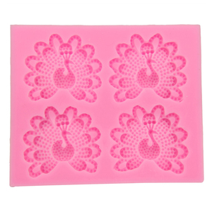 Moule en silicone 3D pour pâtisserie, biscuits, gâteaux et fondant, motif paon masculin classique et populaire avec plumes de queue déployées - Product Image 5