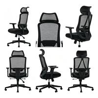 Chaise de direction moderne en maille de haute qualité pour cadres, avec accoudoirs pour bureaux à domicile, idéale pour les réunions et l'utilisation avec un ordinateur