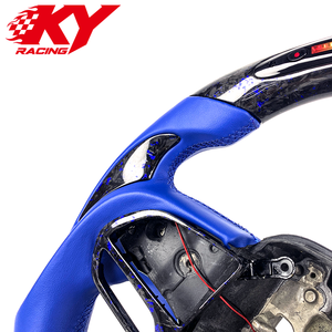 Volante deportivo LED de fibra de carbono forjado azul personalizado para Dodge Challenger Charger Durango Hellcat SRT R/T - Product Image 2