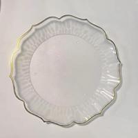 Assiettes de présentation rondes en plastique dorées de luxe, décoratives pour événements et fêtes d'anniversaire