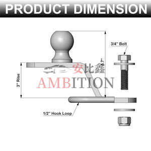 Adaptateur <span class=keywords><strong>d</strong></span>'<span class=keywords><strong>attelage</strong></span> 3 voies AMBITION ATV/UTV avec <span class=keywords><strong>boule</strong></span> de 2 pouces, accessoires <span class=keywords><strong>d</strong></span>'<span class=keywords><strong>attelage</strong></span> ATV <span class=keywords><strong>à</strong></span> fixation par boulons - Product Image 6