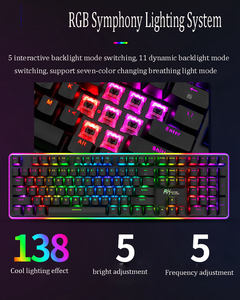 Hot D503 OEM Không Thấm Nước RGB Gamer Hoàng Gia Kludge RK918 Ergonomic Cơ Khí Đầy Đủ Bàn Phím Chơi Game Và Chuột Combo Teclado Klavye - Product Image 3