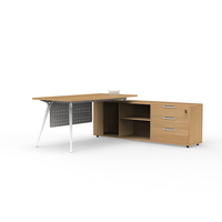 Bureau de direction moderne de luxe en bois, forme personnalisée, design ergonomique en aluminium, mobilier de bureau haut de gamme, professionnel