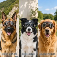 Nouvelles lunettes de soleil pliables de style britannique pour animaux de compagnie, idéales pour les voyages, lunettes de protection pour chiens, accessoires pour chiens, adaptées aux grands chiens, vente en gros pour l'extérieur