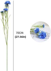 Décoration artistique de haute qualité, faite à la main, avec 3 têtes de marguerites, de bleuet et de chrysanthèmes simulés pour le Nouvel An chinois - Product Image 5