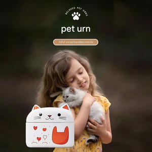 Guci Keramik untuk Kenangan Kucing, Guci Keramik untuk Hewan Peliharaan, Tierurne untuk Abu Kucing, Kotak Kenang-kenangan - Product Image 1