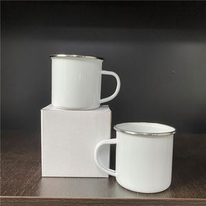 Blank <b>Mugs</b> Campfire Steel Metal Vintage 11Oz 12Oz Enamel Camping Tin Enamelled Sublimation <b>Mug</b> With Handle - Product Image 2