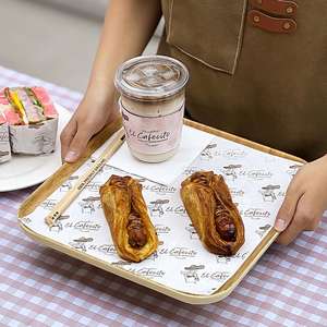 Plate <b>Paper</b> Tray <b>Paper</b> Sandwich Packaging Disposable Grease Insulated Baking Bread Cake Pad <b>Paper</b> <b>Burger</b> Shop - Product Image 6