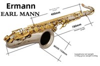 Ilman Professional Drop B Brass Body Nickel Plated Gold Key Saxophone Factory Direct